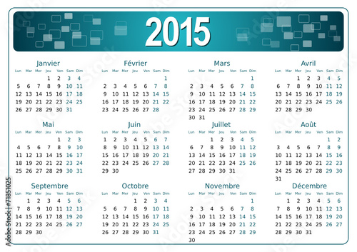 Calendrier 2015 simple - facilement éditable