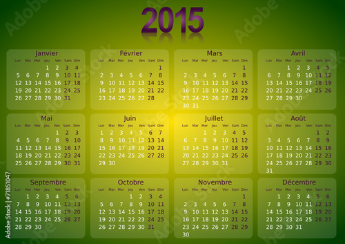 Calendrier 2015 simple - facilement éditable