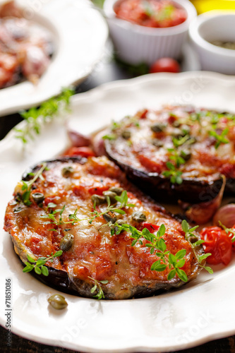 Wallpaper Mural Grilled eggplant stuffed tomatoes, cheese and herbs Torontodigital.ca