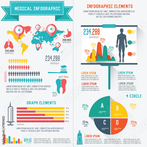 Medical info graphics design on white background,clean vector