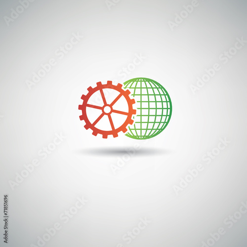 Gear global symbol,clean vector