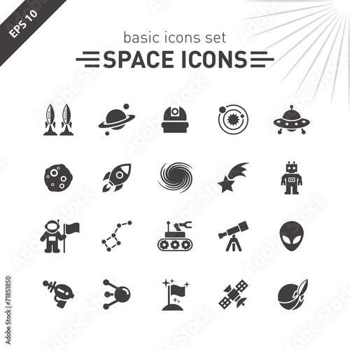 Space icons set.