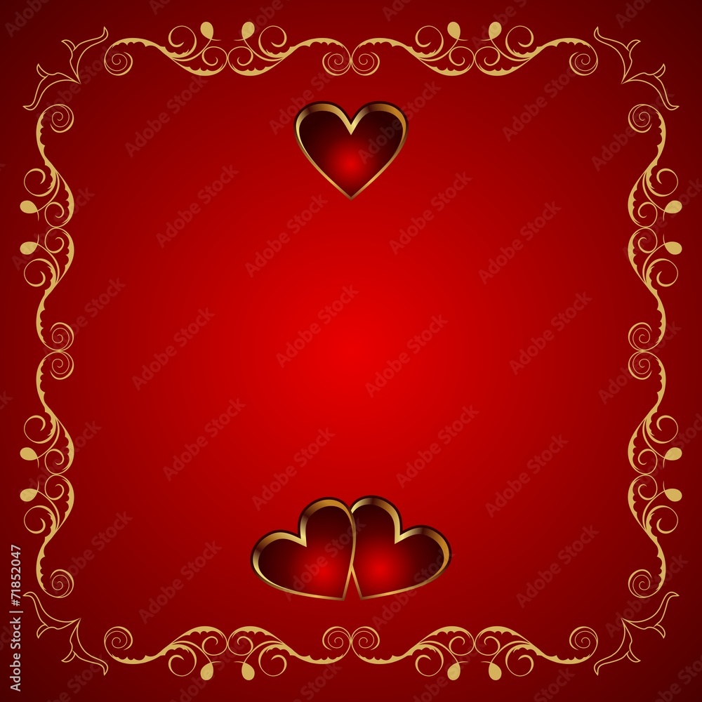 Valentine greeting card with heart