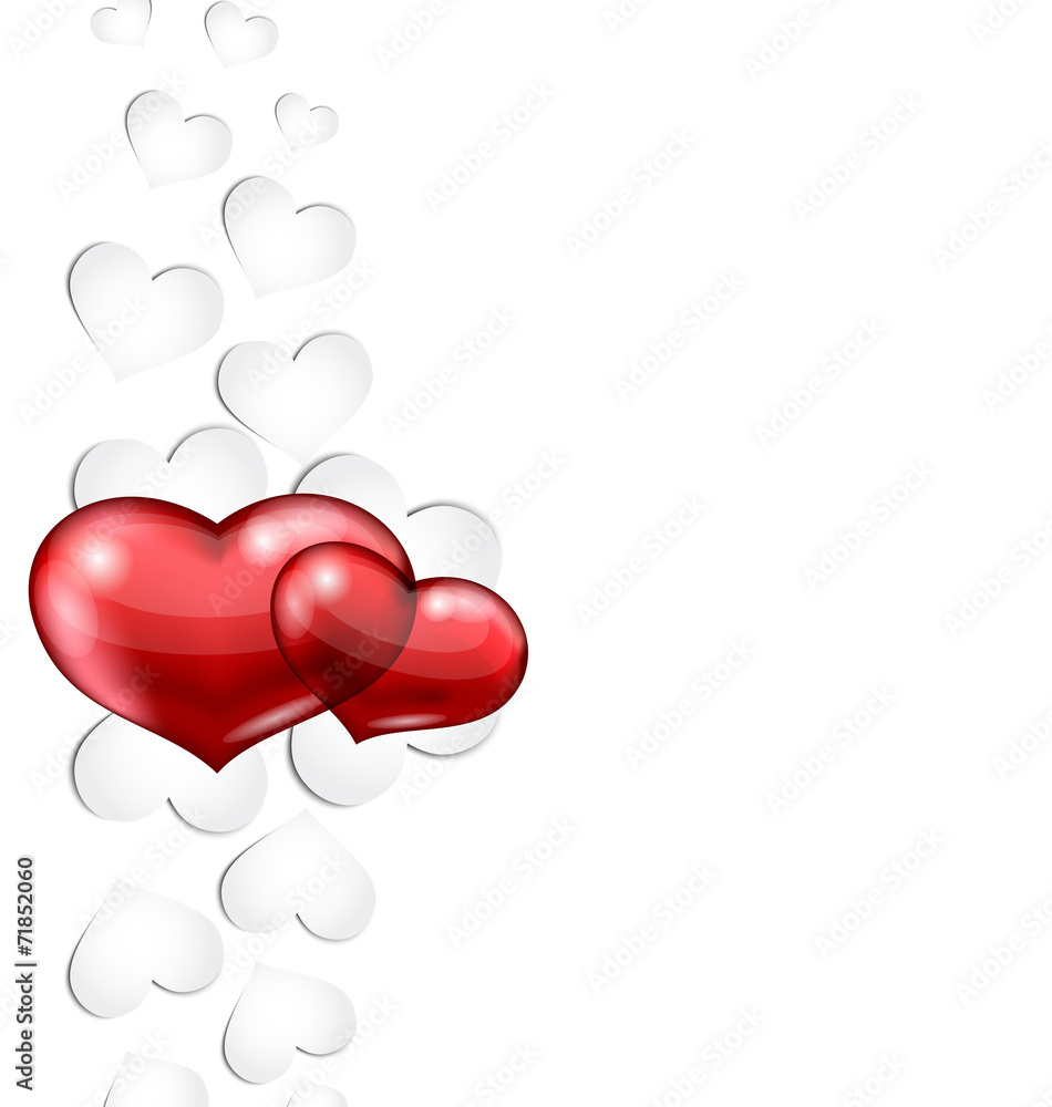 Valentine's day background with paper hearts Valentine's day background with paper hearts
