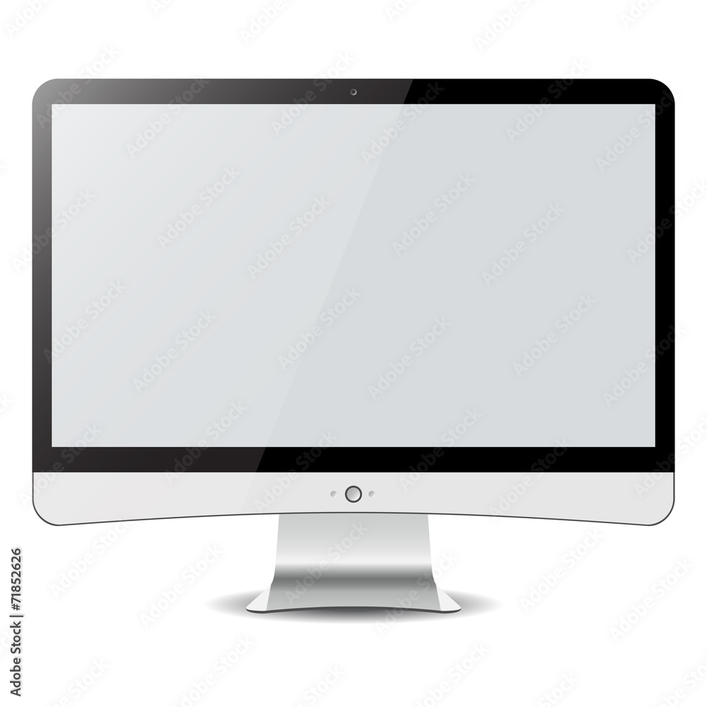 Computer display isolated on white. Vector eps10 Computer display isolated on white. Vector eps10