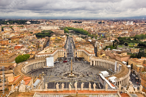 Saint Peter square of Vatican viewed from above
