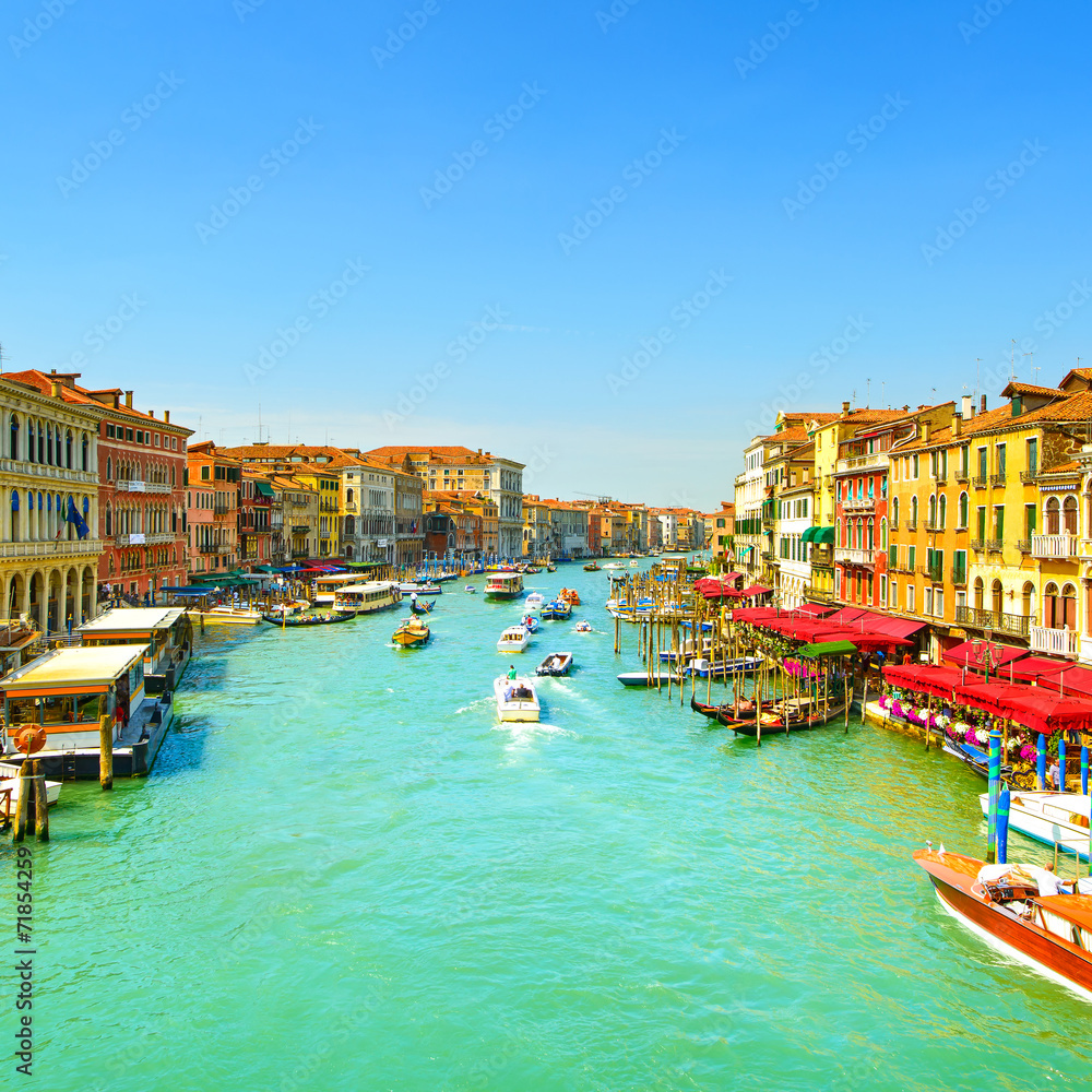 Fototapeta premium Venice grand canal or Canal Grande, view from Rialto bridge. Ita