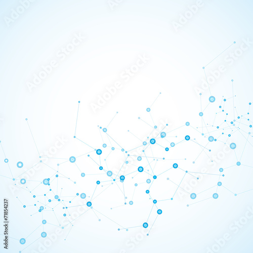 Vector color network connection and DNA atom