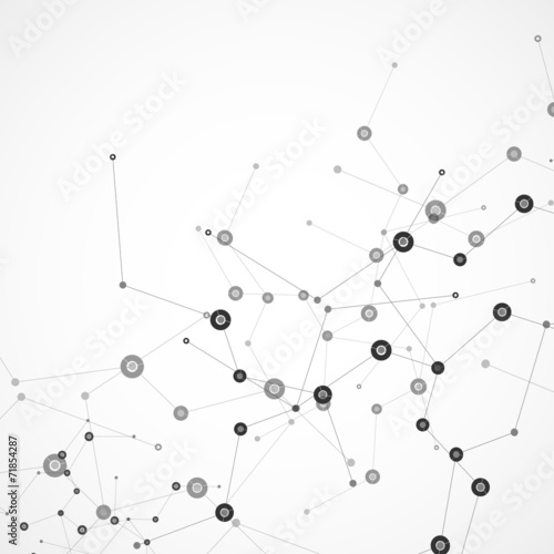 Vector color network connection and DNA atom