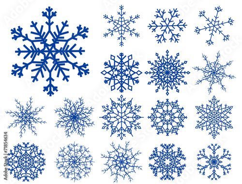 Snowflakes over white background