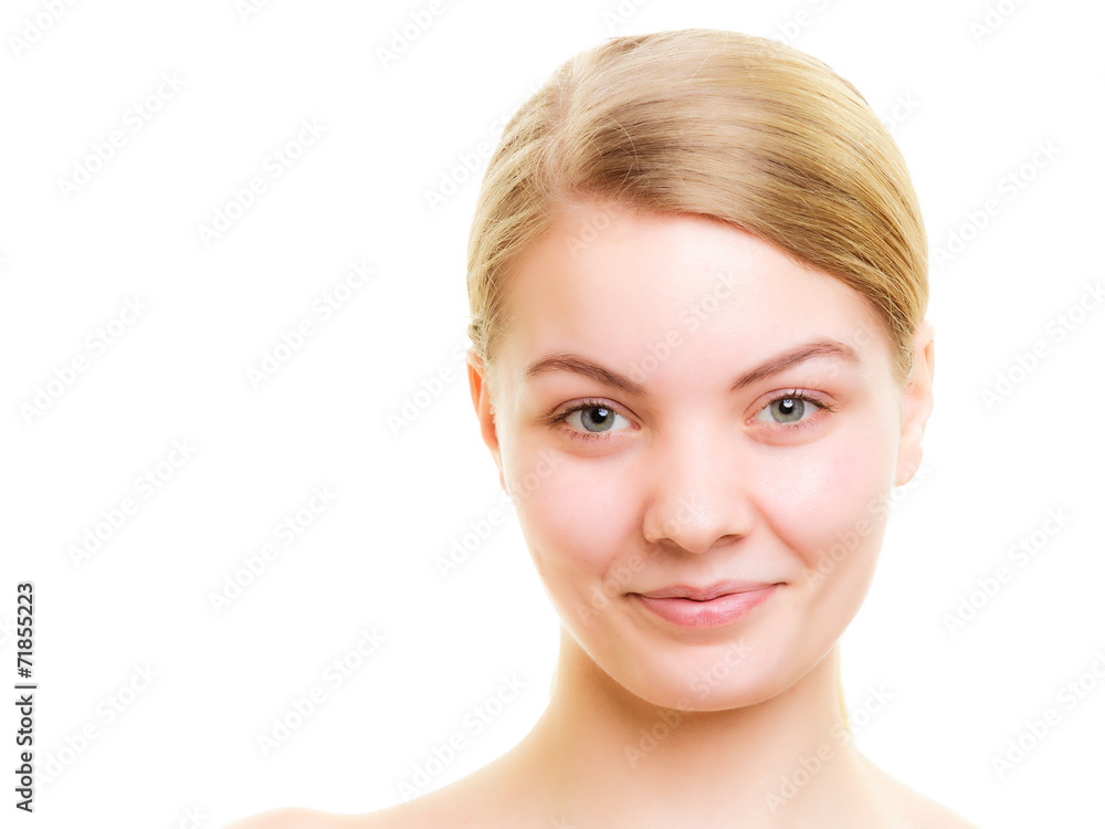 Portrait girl with natural makeup isolated Portrait girl with natural makeup isolated