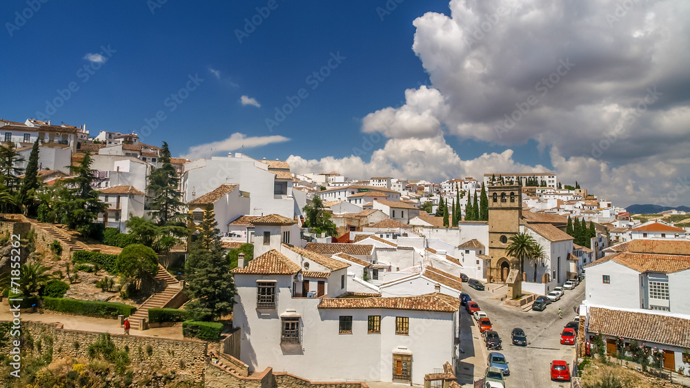 view of a city of ronda from a balcony, spain view of a city of ronda from a balcony, spain