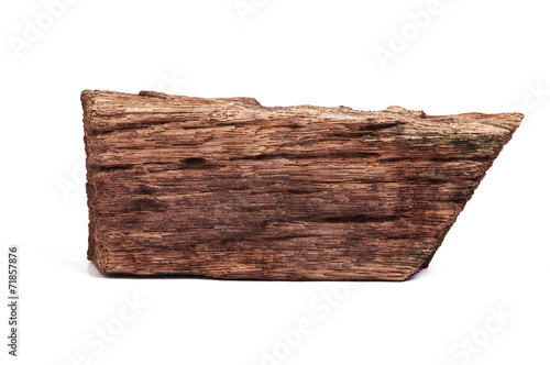 Piece of old wood isolated on white