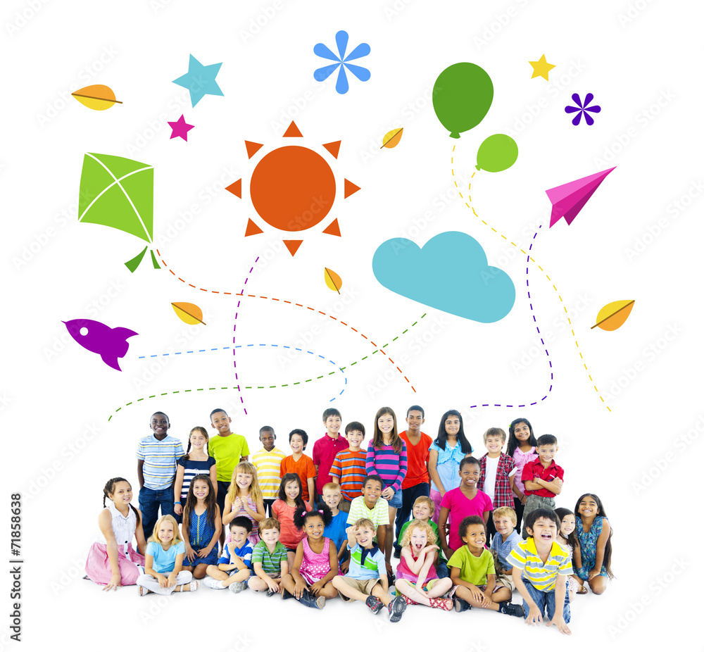 Multiethnic Group of Children Summer Vacation Concept
