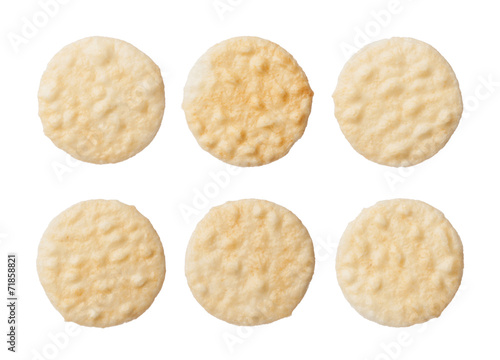 Rice crackers isolated on white background