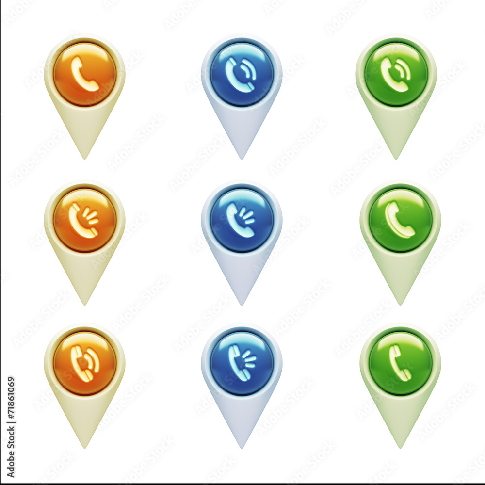 Contact Icons isolated on white Contact Icons isolated on white