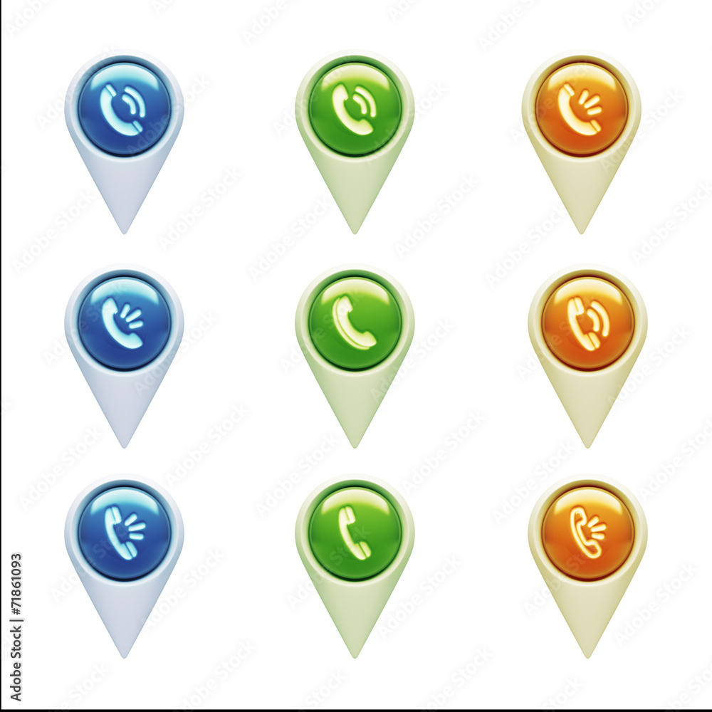 Contact Icons isolated on white Contact Icons isolated on white