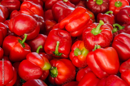 Red Bell Peppers at Farmers Market