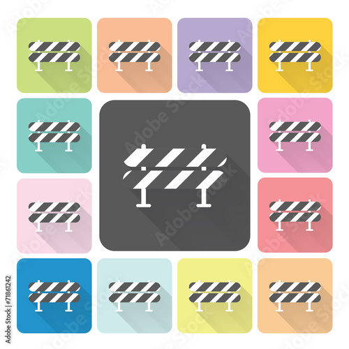Road barrier Icon color set vector illustration
