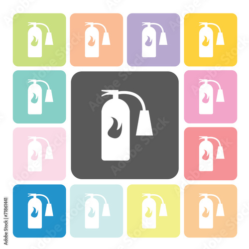 Fire extinguisher Icon color set vector illustration