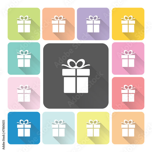 Giftbox Icon color set vector illustration