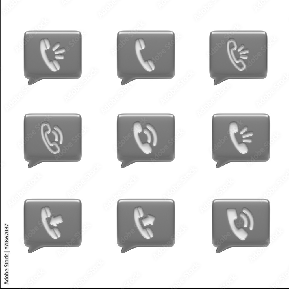 Contact Icons isolated on white