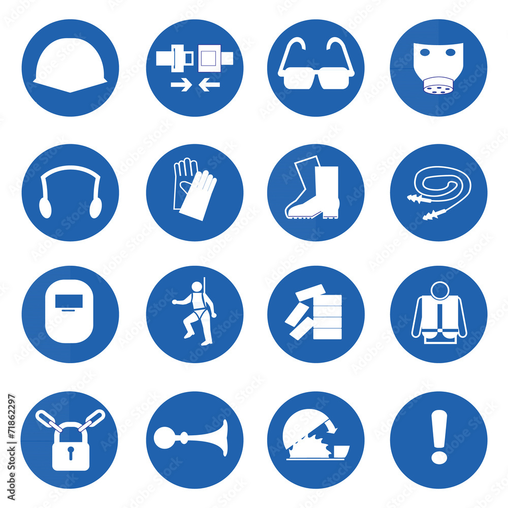 Mandatory signs, Construction health and safety,Vector illustrat Mandatory signs, Construction health and safety,Vector illustrat