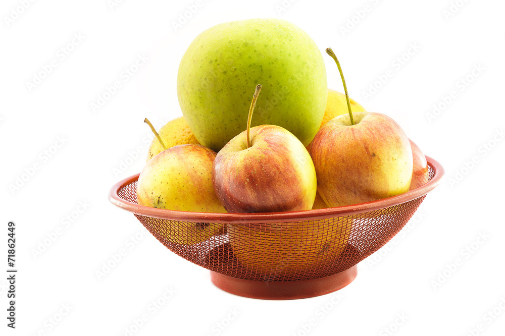 Apple in basket