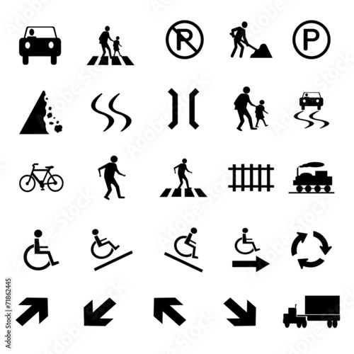 Road signs icon set
