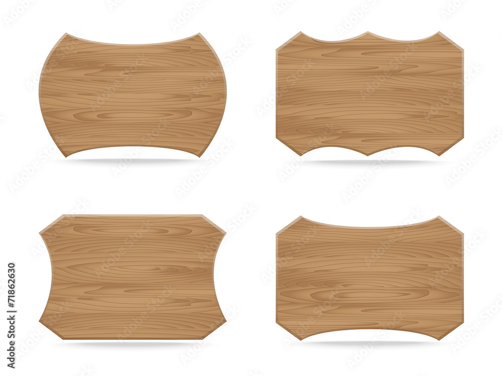 Collection of various shapes wooden sign boards Collection of various shapes wooden sign boards