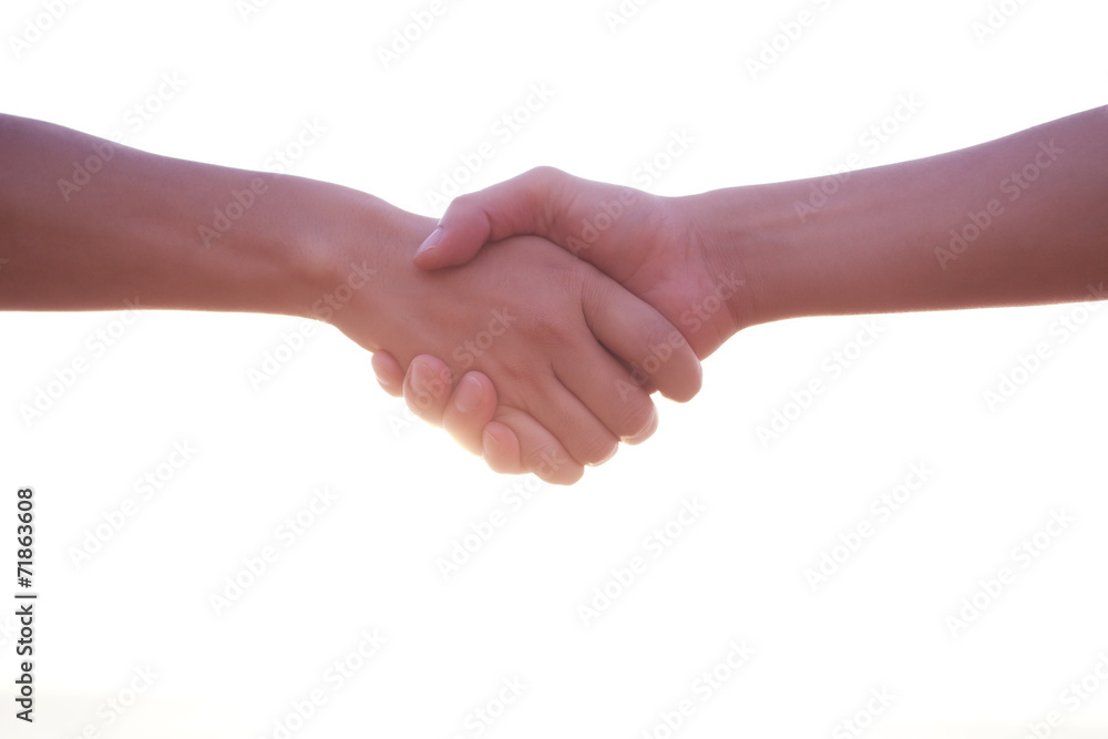 握手する2人の手
