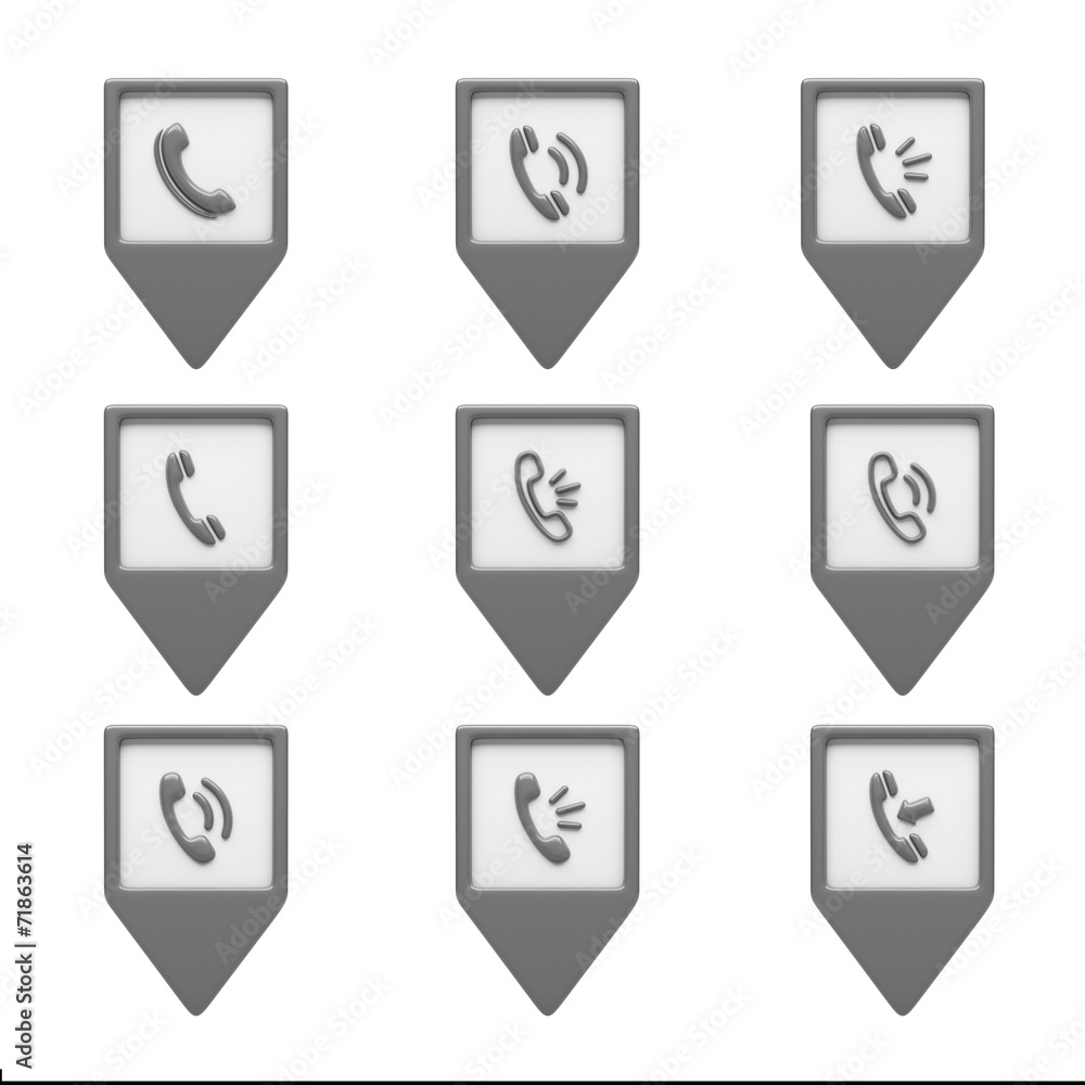 Contact Icons isolated on white Contact Icons isolated on white