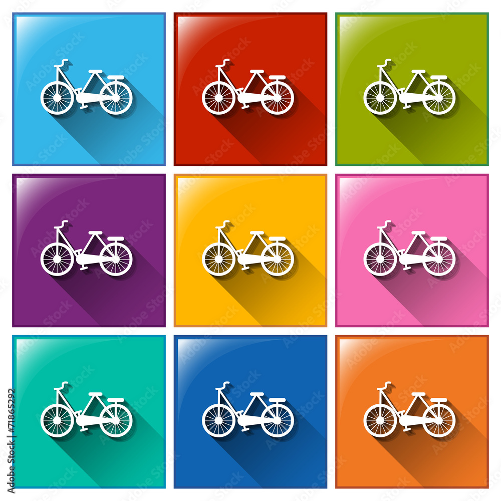 Buttons with bicycles