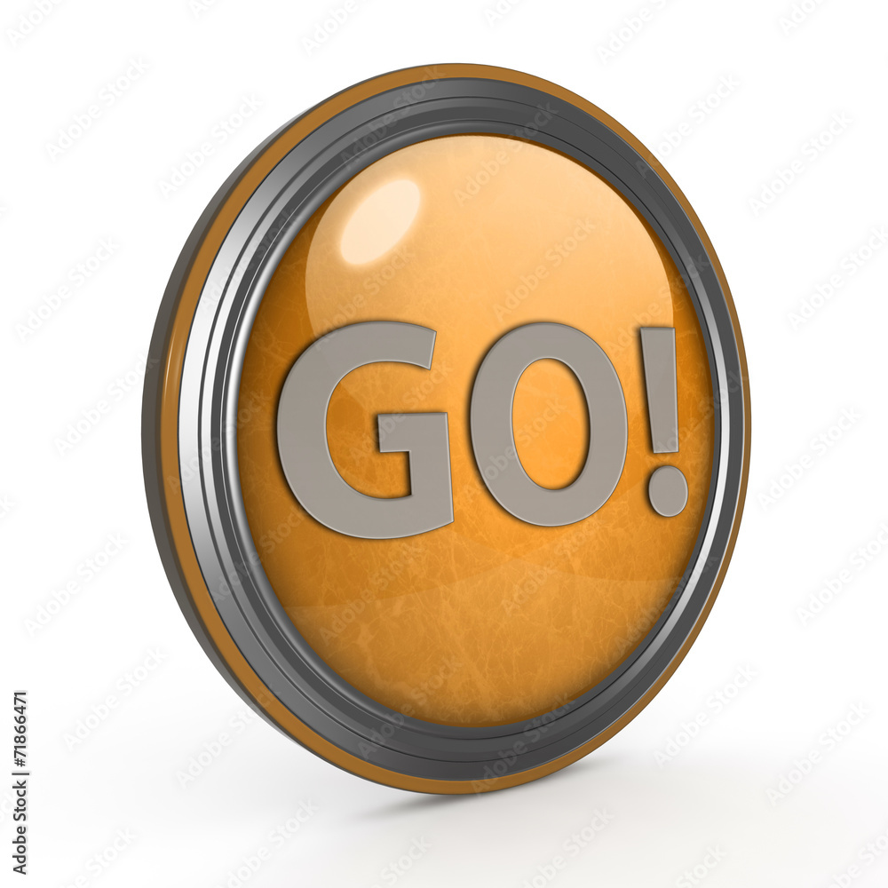 Obraz premium go circular icon on white background
