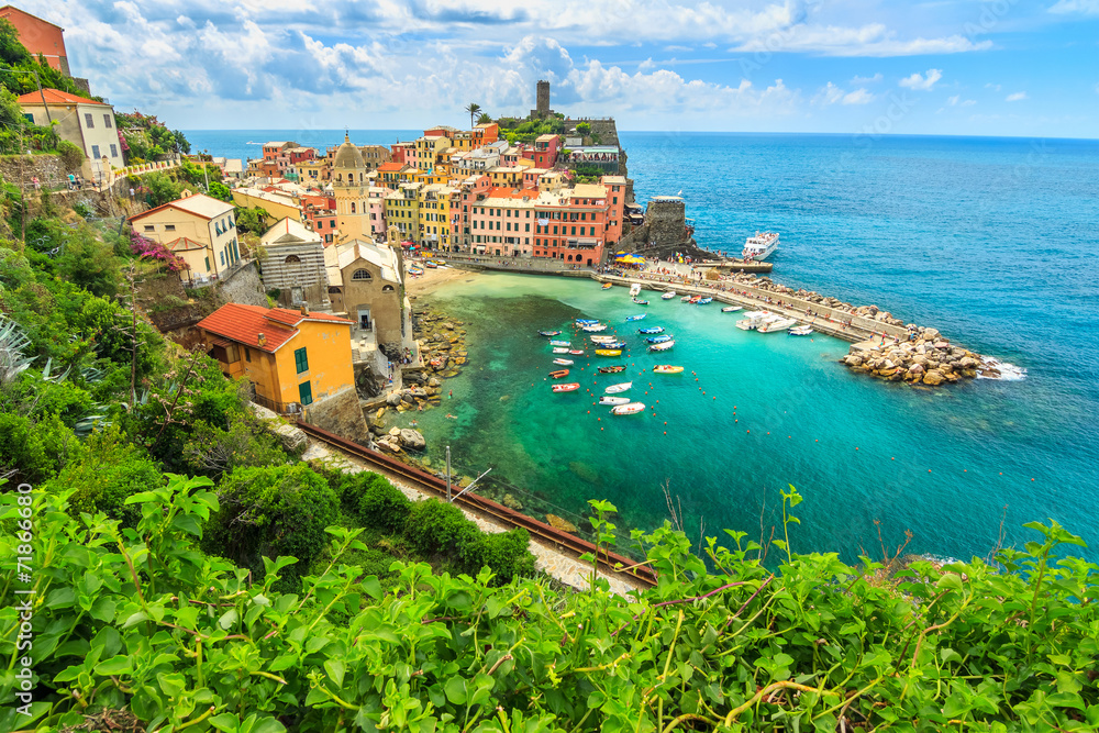 Vernazza village on the Cinque Terre coast of Italy,Europe