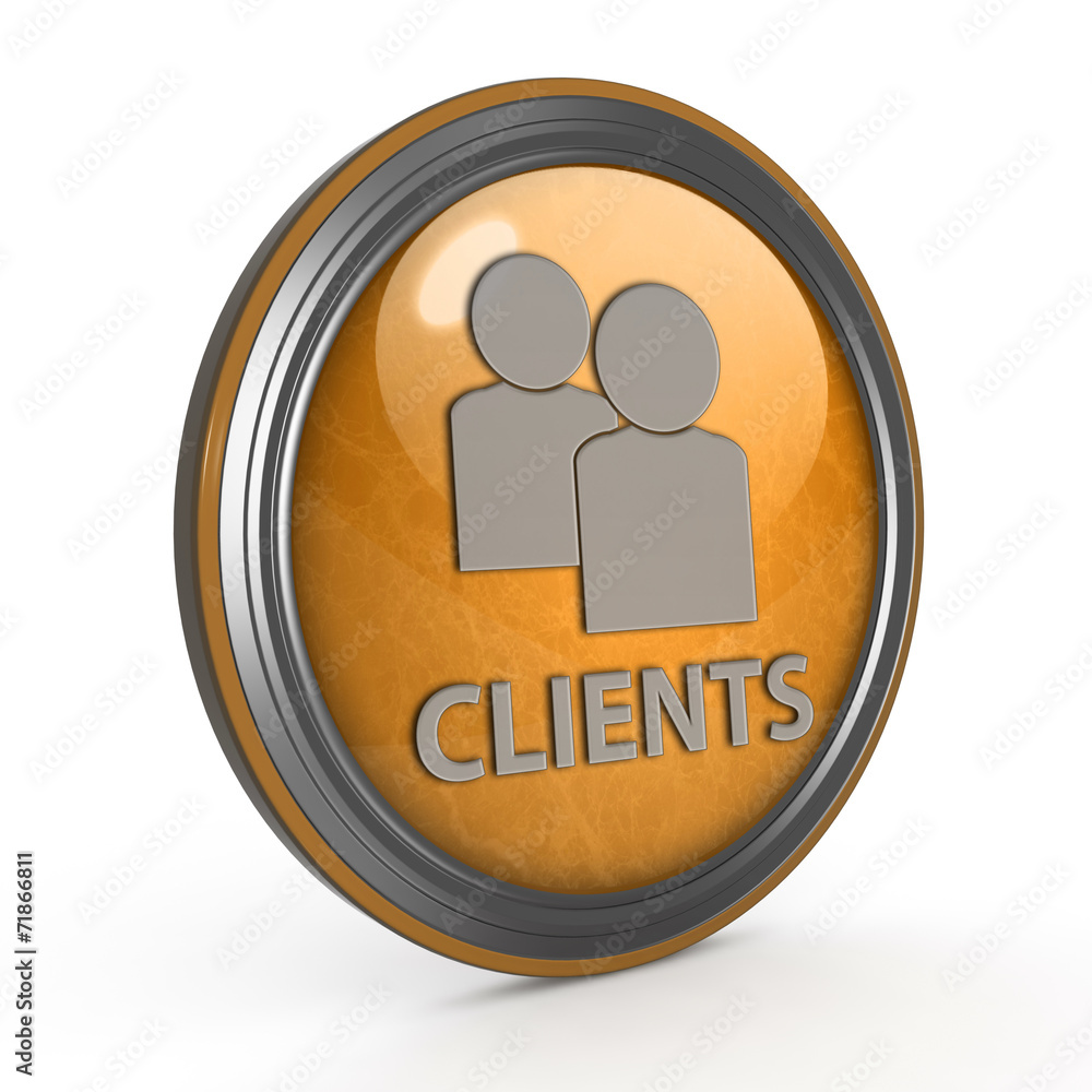 Client circular icon on white background Client circular icon on white background