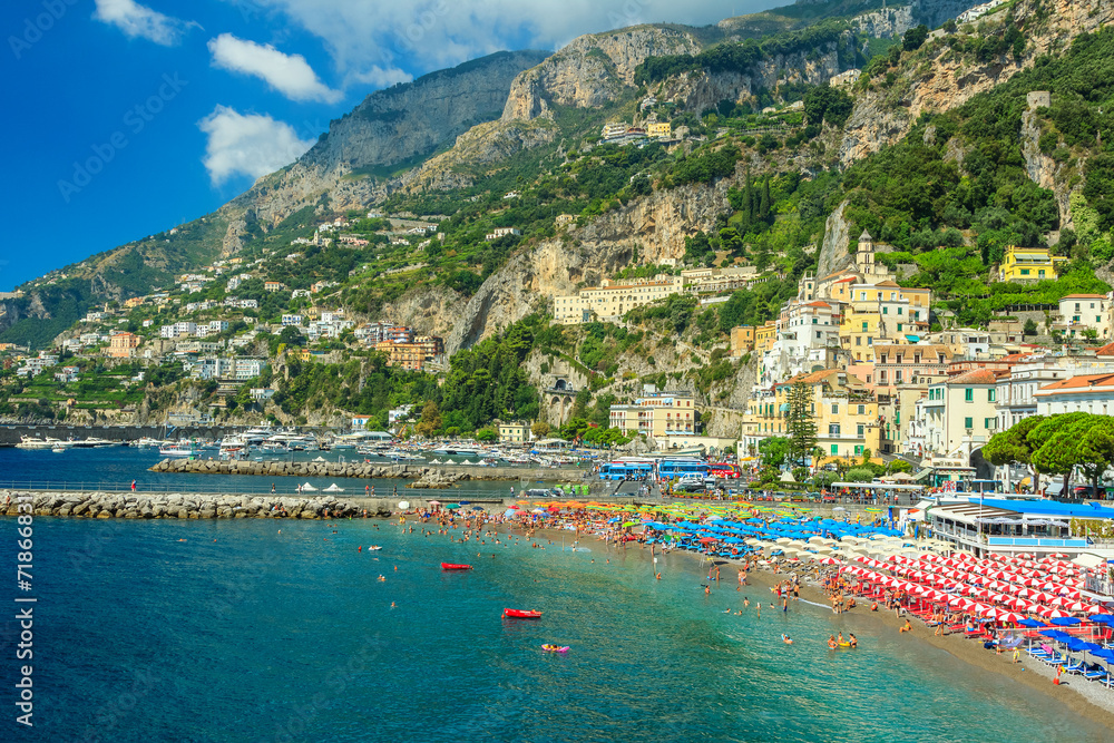 The famous riviera of Amalfi,Campania,Italy,Europe