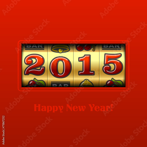 Happy New Year 2015 card slot machine