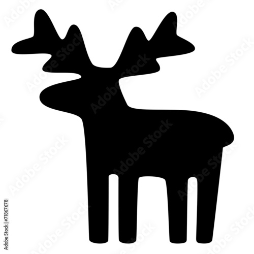 Rentier, Weihnachten, Deko, Vektor, schwarz, freigestellt