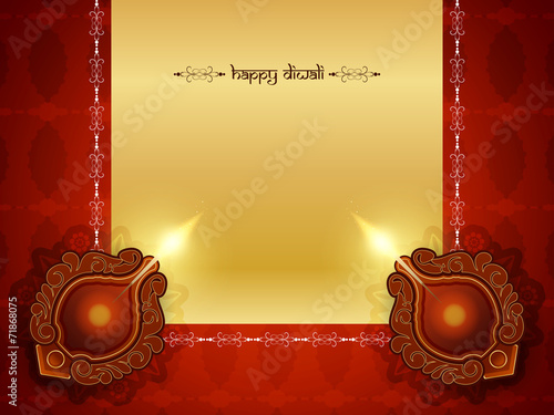 Happy Diwali vector greeting card design.