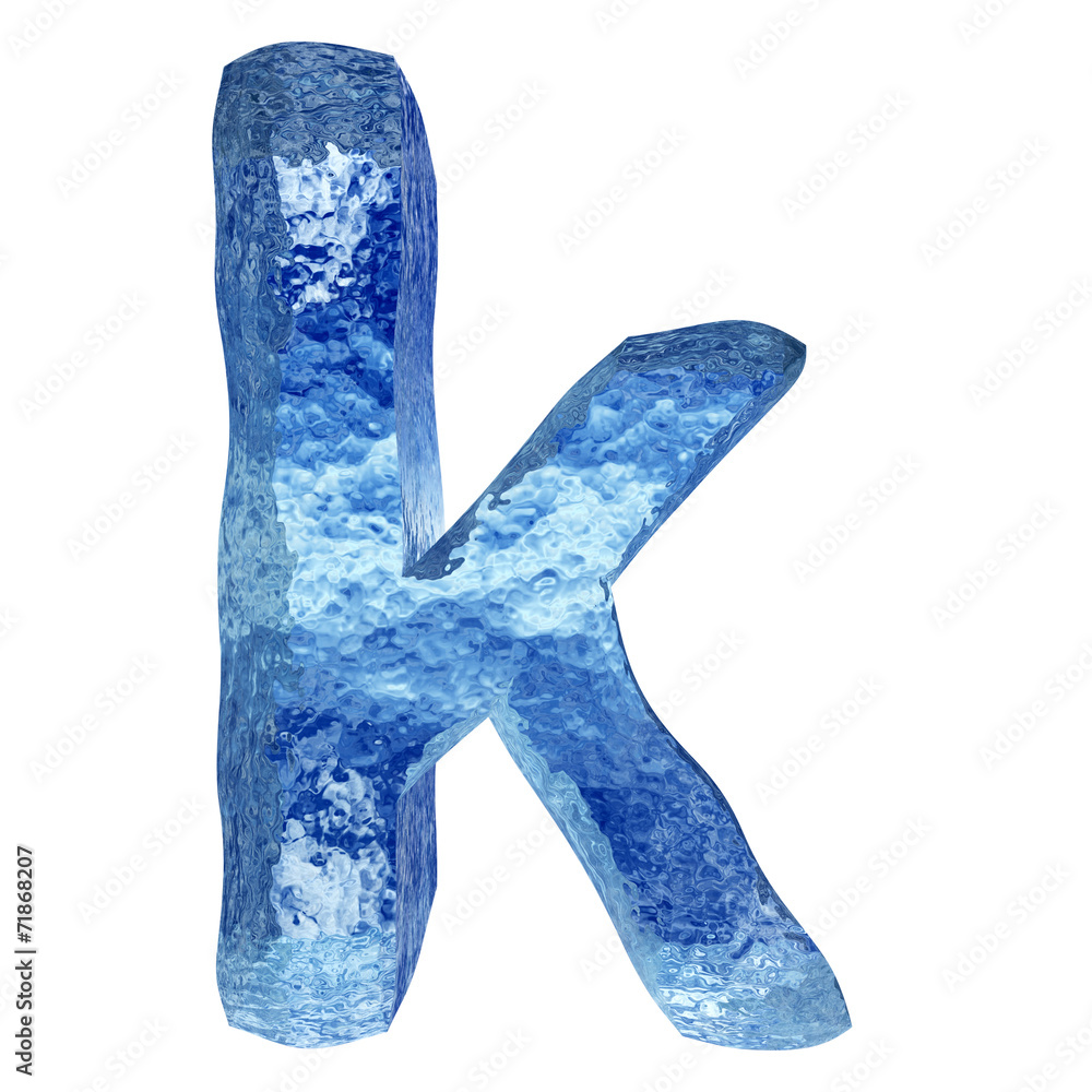Blue water or ice font isolated Blue water or ice font isolated