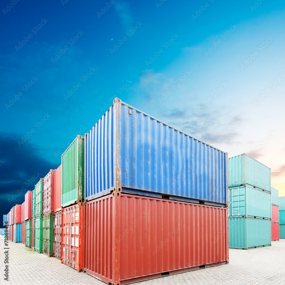 Stack of Cargo Containers at the docks Stack of Cargo Containers at the docks