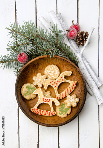 Christmas cookies in festive decoration