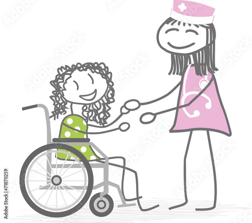 malade en fauteuil roulant