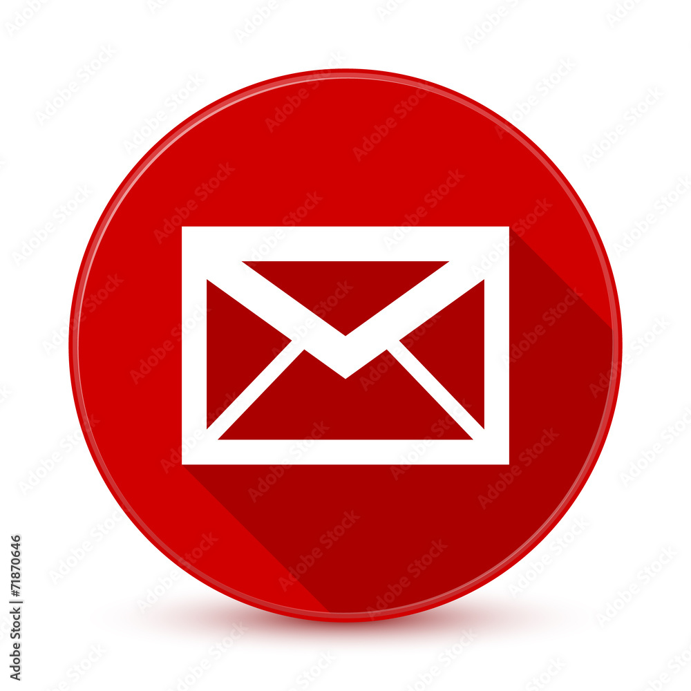 Red envelope icon with long shadow Red envelope icon with long shadow