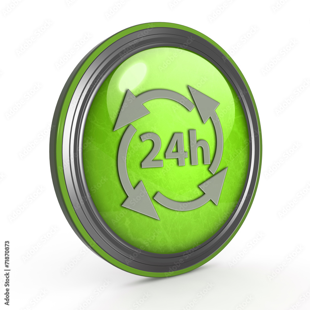 24 hours circular icon on white background 24 hours circular icon on white background