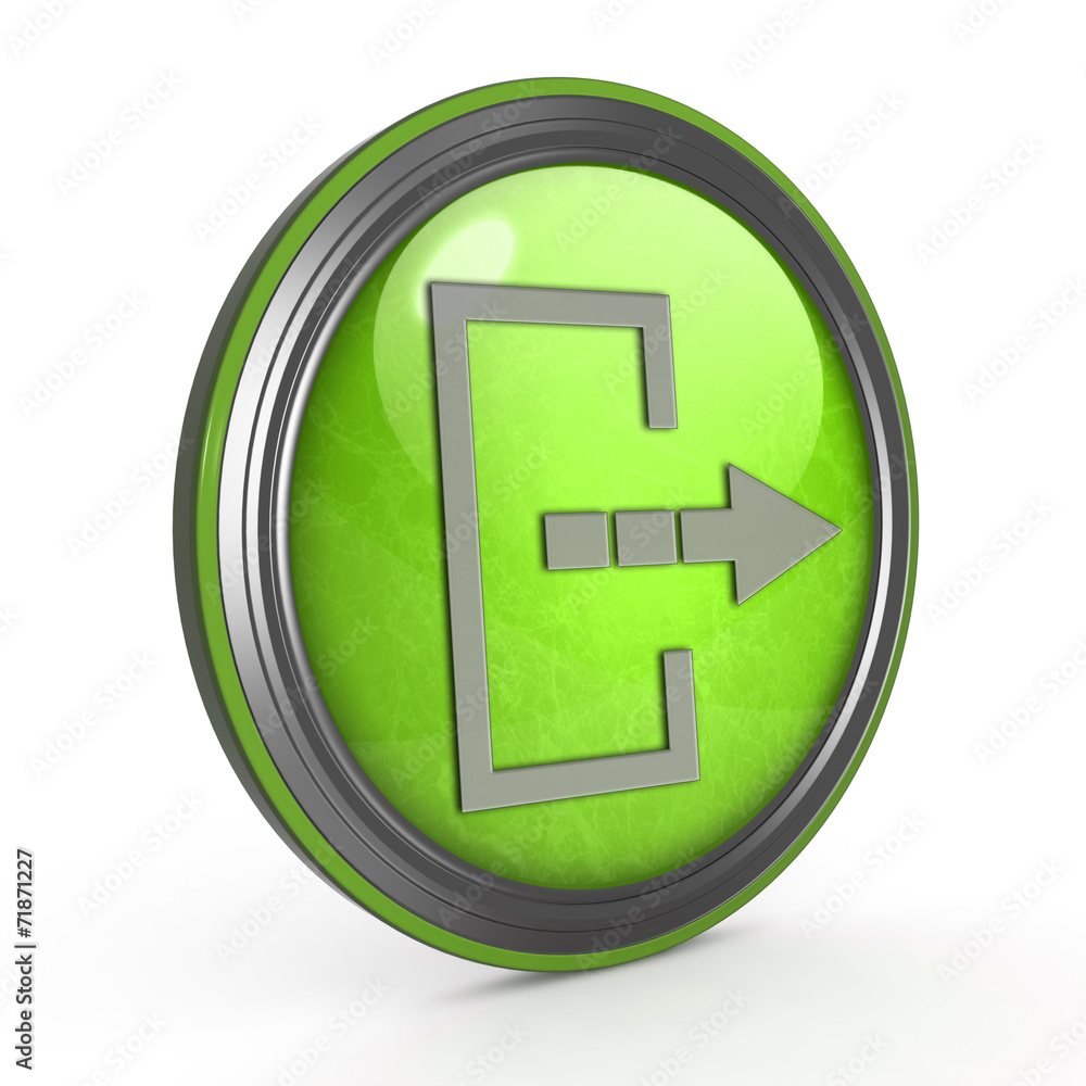 Logout circular icon on white background Logout circular icon on white background