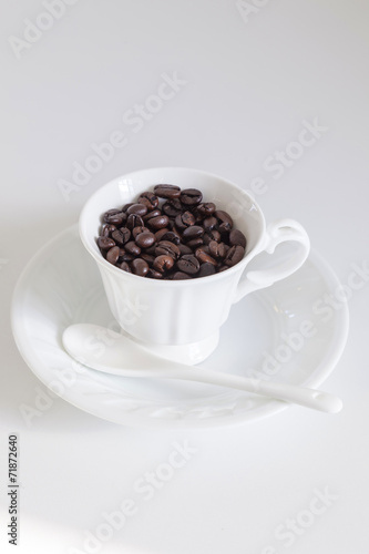 Coffee Beans in porcelain cup