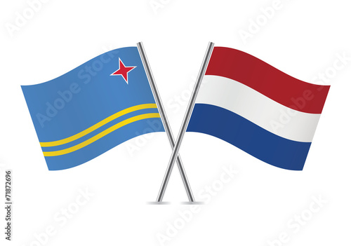 Free Download Netherlands and Aruba flags. Vector illustration. - GFXLoad