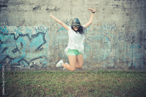 aviator funny young beautiful moroccan curly woman